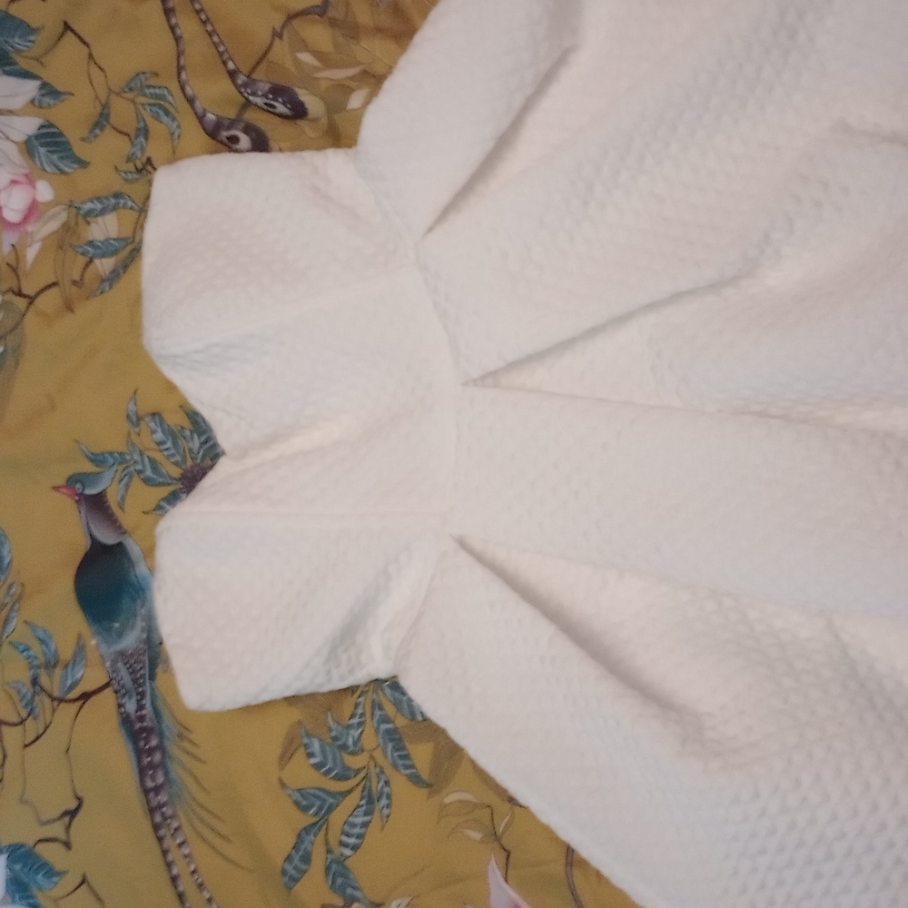 Gracia white strapless textured dress